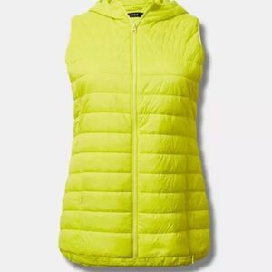 NWT Lime Yellow Light Packable Puffer Vest